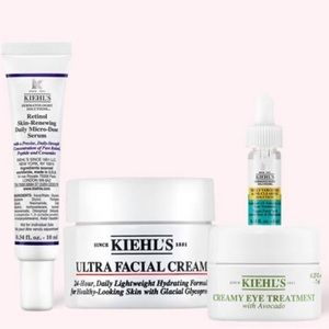 Kiehl’s Skincare Favorites Set Mini Travel Size Moisturizer Eye Cream Retinol